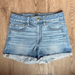 American Eagle Outfitters High Rise Shortie Jean Shorts Denim Blue Size 6